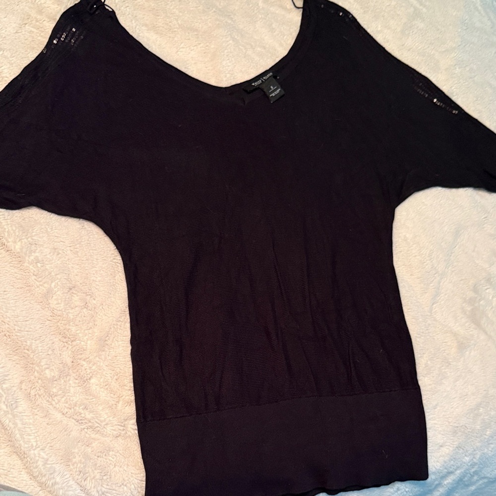 White House Black Market Elegant Black Blouse